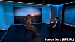 Байба Браже в студии Радио Свобода