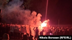 Sa antiturskog protesta u Podgorici 28. oktobra 2025.