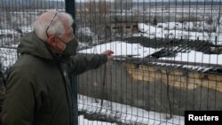 The EU's foreign policy chief, Josep Borrell, is seen visiting the Luhansk region in eastern Ukraine on January 5.