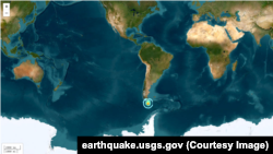 Seismul a avut loc în Strâmtoarea Drake, cunoscută și ca Marea Hoces, dintre Oceanul Pacific de Sud și Oceanul Atlantic de Sud.