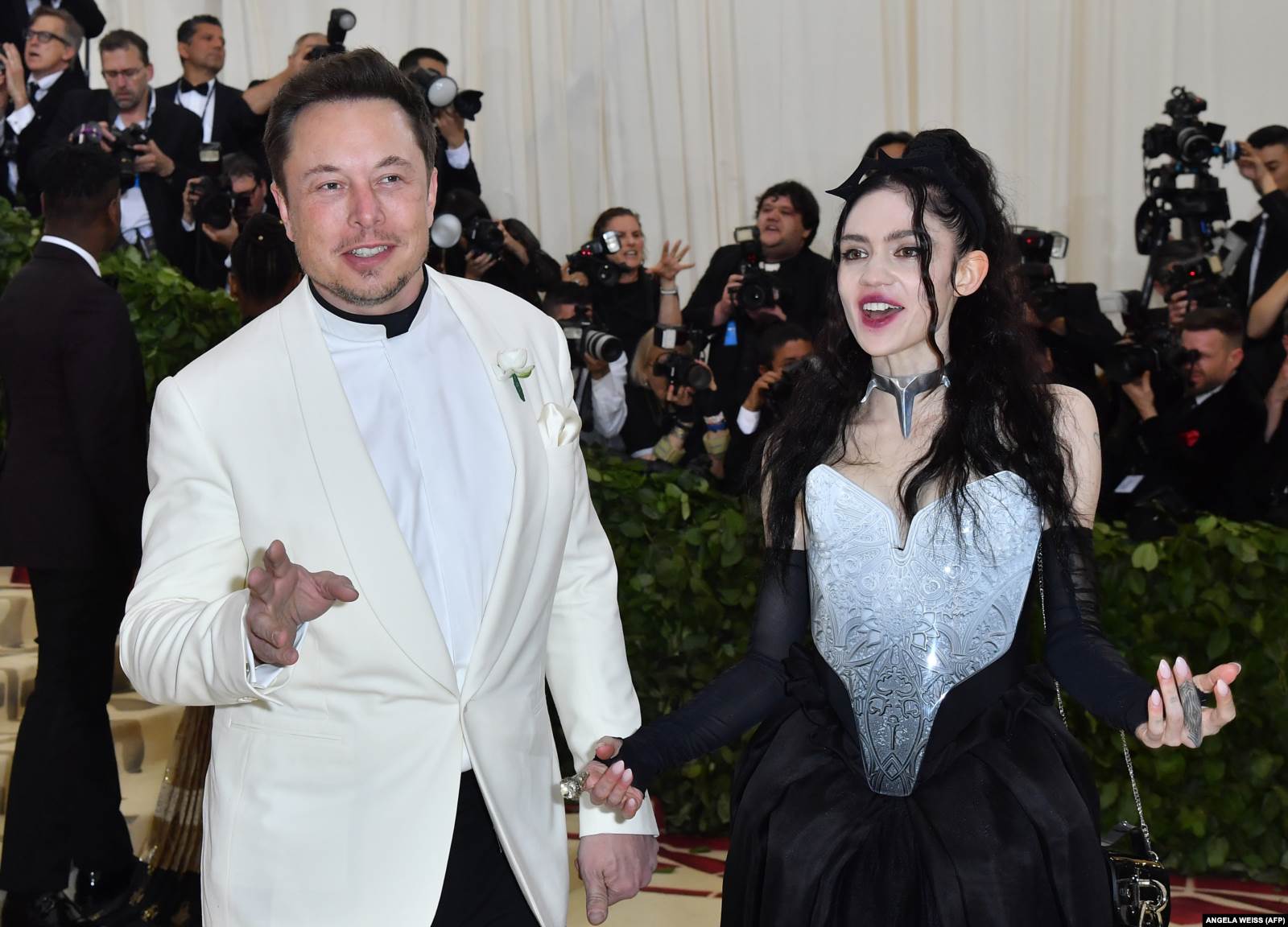 Musk i njegova devojka Grajms tokom Met Gala događaja u Nju Jorku u maju 2018.