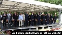 Sa obilježavanja 80. obljetnice početka antifašističke borbe, aktuelni i bivši hrvatski zvaničnici, vjerski velikodostojnici, te političari, Brezovica, 22. lipnja 2021