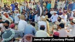 A sit-in protest against the arrests of local residents of North Waziristan by security forces on September 21.