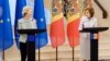 Ursula von der Leyen și Maia Sandu susțin o conferință de presă la Chișinău pe 10 octombrie, 2024.