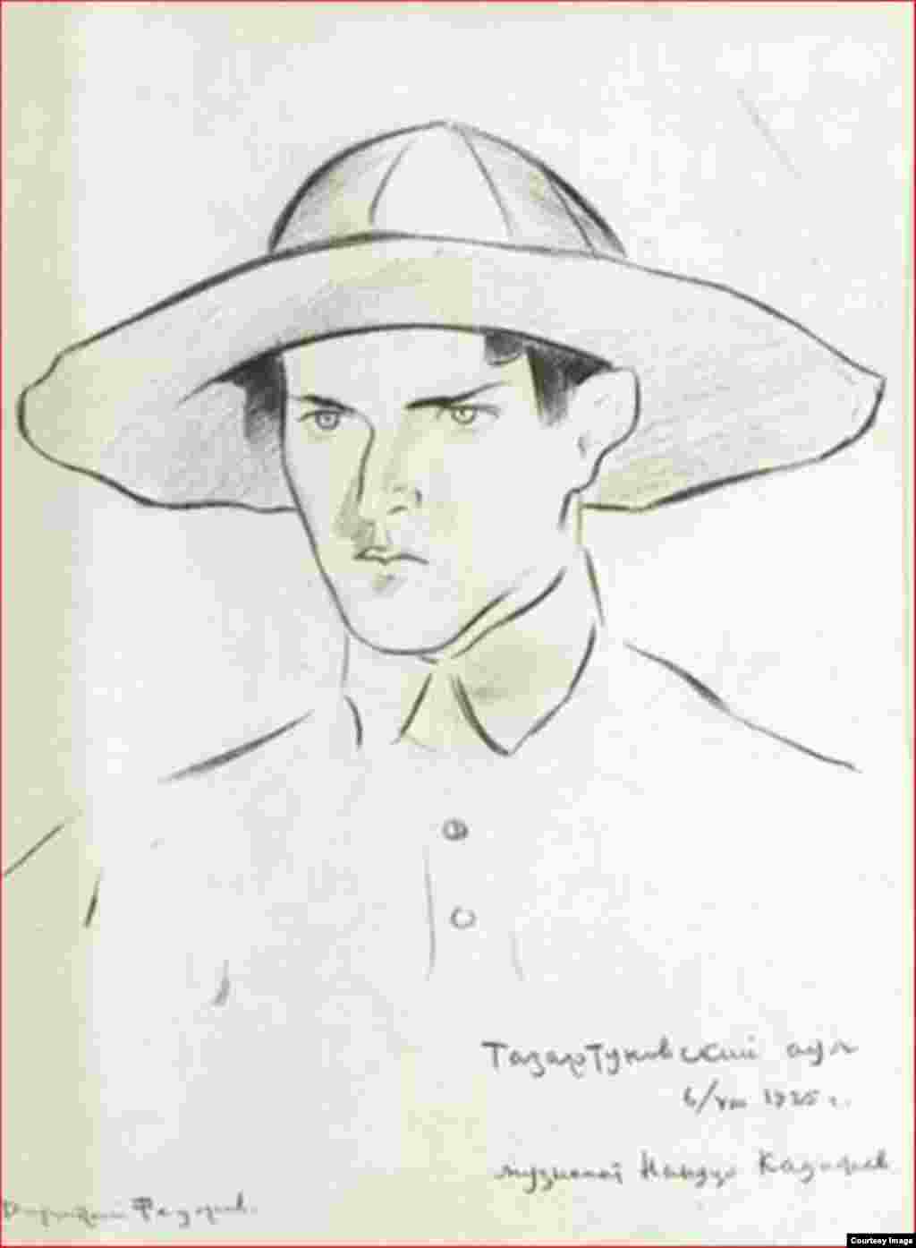 Федоров Д.С. Музыкант Нануцо Кадижев. Аул Тазартуковский. Черкесия. 1925 г.