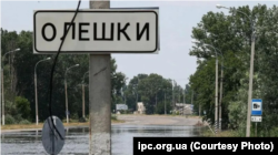 Олешки во время потопа из-за разрушения Каховской ГЭС Херсонской области в 2023 году