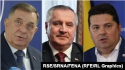 (s lijeva na desno) Milorad Dodik, Radovan Višković i Nenad Stevandić