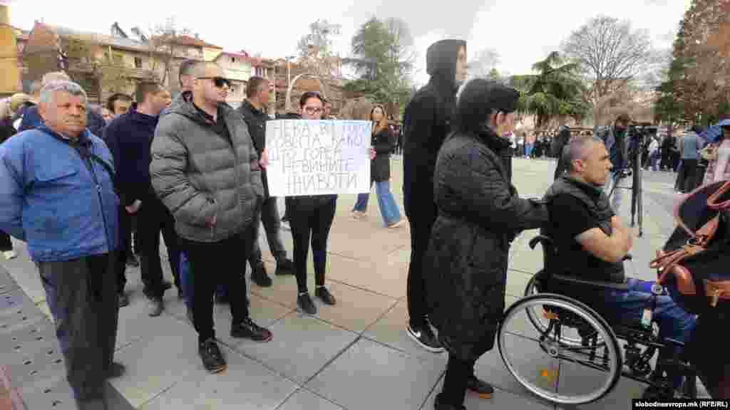 Кочани, оддавање почит на загинатите во пожарот, 17 март 2025 година