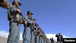 Afghan police in Daychopan district of Zabul province. 