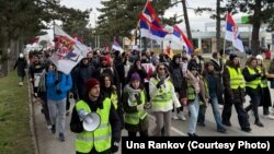 Doček studenata i građana koji su pešačili oko 40 kilometara iz Alibunara, 23. februar 2025.