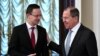 Szijjártó Péter magyar és Szergej Lavrov orosz külügyminiszter Moszkvában 2017-ben