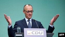 Friedrich Merz na pres-konferenciji u Berlinu, 24. februara 2025.