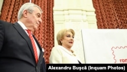 Președintele ALDE, Călin Popescu Tăriceanu și premierul PSD, Viorica Dăncilă înainte de ruperea coaliției 
