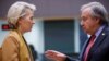Președinta Comisiei Europene, Ursula von der Leyen, și secretarul general al ONU, Antonio Guterres, Bruxelles, 23 martie 2023