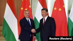 Orbán Viktor Hszi Csin-Ping kínai elnökkel 2019-ben Pekingben