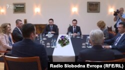 Архивска фотографија-Лидерска средба на претседателите на СДСМ, на ВМРО-ДПМНЕ, на ДУИ и на Беса 