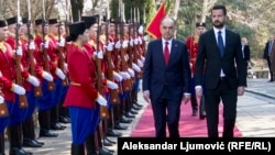 Predsjednici Albanije Bajram Begaj i Crne Gore Jakov Milatović u Podgorici, 10. februara 2025.