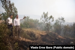 Premijer obilazi požarom zahvaćene oblasti blizu Podgorice, 12. avgust