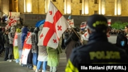 Բողոքի ակցիա Ռուսթավելի պողոտայում, Թբիլիսի, 1-ը նոյեմբերի, 2025 թ. 