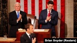 Emmanuel Macron tokom obraćanju američkom Kongresu 25. aprila 2018.