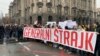 Protest al studenților și cetățenilor în ziua acțiunii „Greva generală” din Serbia, 24 ianuarie 2025.