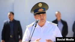 Камчыбек Ташиев на открытии нового здания отделения Госкомитета национальной безопасности в Алайском районе Ошской области, 25 сентября 2021 г.