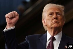 Дональд Трамп во время произнесения речи в Конгрессе США, 4 марта 2025 года