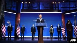 Джо Байдън представя екипа си в родния му град Уилмингтън, щата Делауер