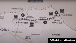 Мапа за планираната железничка пруга до Бугарија