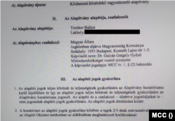 Részlet az alapító okiratból.