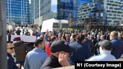 Blokada ispred N1 televizije u Beogradu, 13. marta 2025.