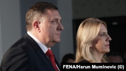Član Predsjedništva BiH i lider vodeće stranke u Republici Srpskoj Milorad Dodik i predsjednica entiteta Republike Srpske Željka Cvijanović, 10. januar 2020. 