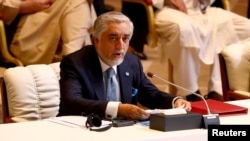 Abdulah Abdulah govori na konfenerciji u Dohi 12. septembra