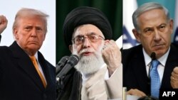 Američki predsjednik Donald Trump (lijevo), iranski vrhovni vođa ajatolah Ali Khamenei (u sredini) i izraelski premijer Benjamin Netanyahu (fotografija u kompozitnom fajlu)