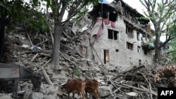 Oштетена куќа по земјотресот на истокот на Авганистан, 1 септември 2025 година.