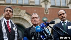 Nicaragua, reprezentată de ambasadorul Carlos Jose Arguello Gomez (centru) și o echipă internațională de avocați, a dat în judecată Germania pentru rolul său în războiul dus de Israel în Fâșia Gaza. Haga, 8 aprilie 2024.