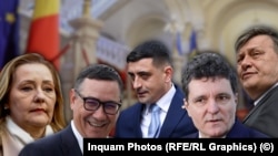 Colaj foto: Principalii candidați la funcția de președinte al României, de a stânga la dreapta: Elena Lasconi, Victor Ponta, George Simion, Nicușor Dan, Crin Antonescu