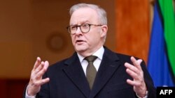 Kryeministri i Australisë, Anthony Albanese, gjatë konferencës për media në Kanbera më 11 gusht 2025.