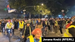 Ulazak biciklista u Novi Sad, 31. oktobar 2025.