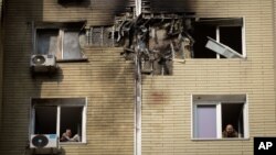 Zgrada u Kijevu pogođena u najnovijem ruskom napadu dronom 23. mart 2025.