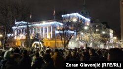 Protest studenata pred zgradom Predsedništva Srbije, Beograd, 11. decembar 2024. 