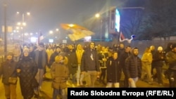 Protestna kolona kod beogradskog Sajma.