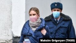 Любовь Соболь после предварительных слушаний по "квартирному делу", 4 марта 2021 года