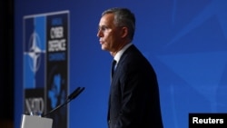 Generalni sekretar NATO-a Jens Stoltenberg govori na NATO konferenciji u Berlinu, Njemačka, 9. novembra 2023.