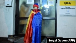 Sediul PAS la Chișinău după victoria Maiei Sandu în alegerile prezidențiale, 16 noiembrie 2020.