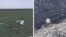 Colaj foto din imaginile făcute publice de Poliția din R. Moldova cu rămășițele unei drone de mici dimensiuni depistate în raionul Orhei, aflat în partea central-estică a țării.
