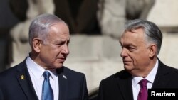 Benjamin Netanyahu (lijevo) i Viktor Orban, Budimpešta, 3. aprila 2025.