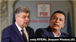 Colaj foto - Marcel Ciolacu, fostul președinte al PSD, Sorin Grindeanu, președinte interimar al PSD. 
