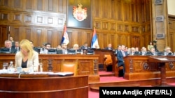 Skupština Srbije za vreme rasprave o rekonstrukciji Vlade, avgust 2013.