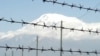 Armenia -- Barbed wire, pictured against the backdrop of Mount Ararat, marks Armenia's closed border with Turkey, undated
